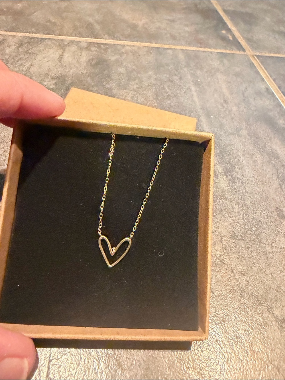 Delicate Gold Heart Pendant Necklace - Women Jewelry- NIB